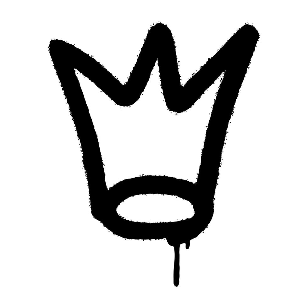 icône de couronne de pulvérisation de graffitis avec plus de pulvérisation en noir sur blanc. illustration vectorielle. vecteur