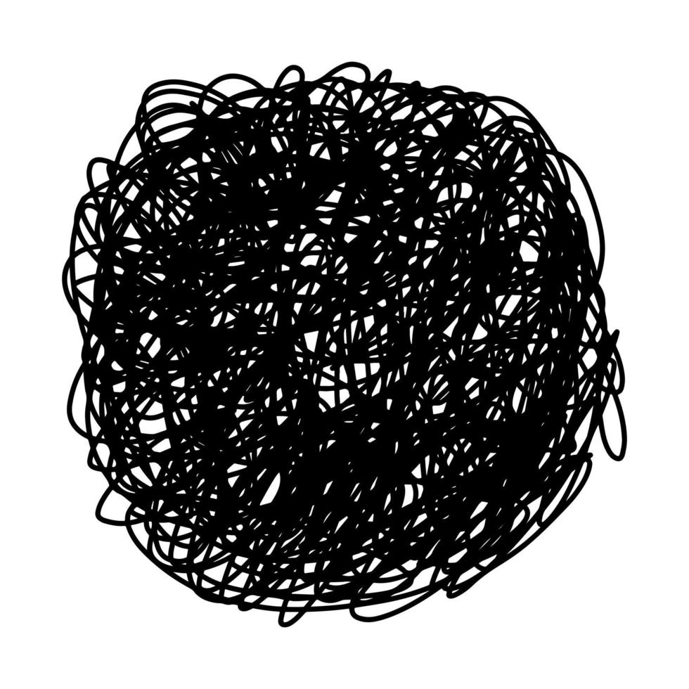 dessiné à la main d'un croquis de griffonnage enchevêtrement. gribouillis abstrait, motif de doodle chaos isolé sur fond blanc. illustration vectorielle. vecteur