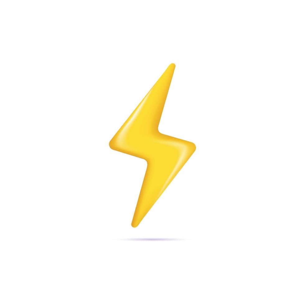 flash tonnerre icône 3d objet élément de conception d'illustration vectorielle vecteur