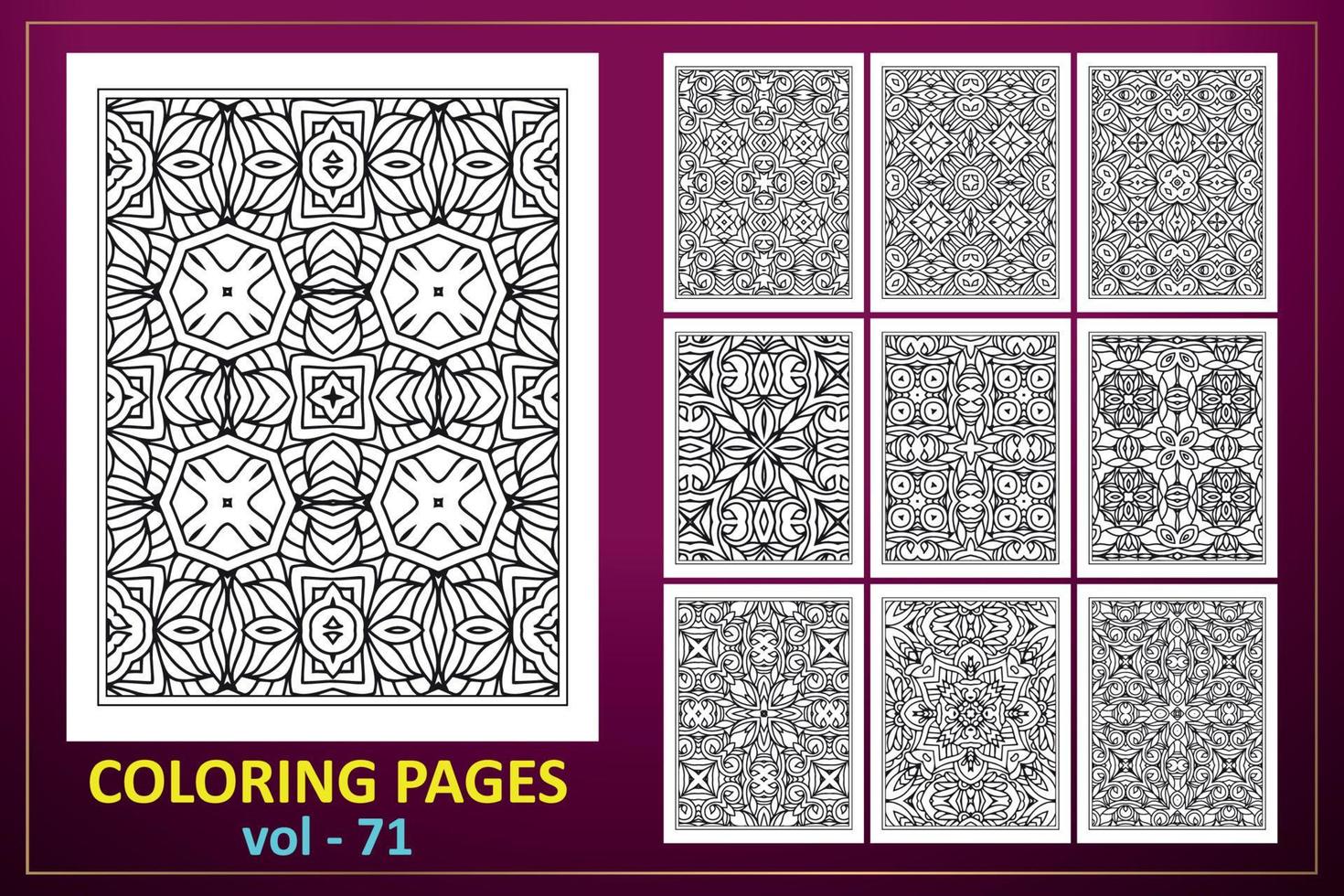 coloriage fond de mandala. modèle de livre de coloriage noir et blanc. vecteur