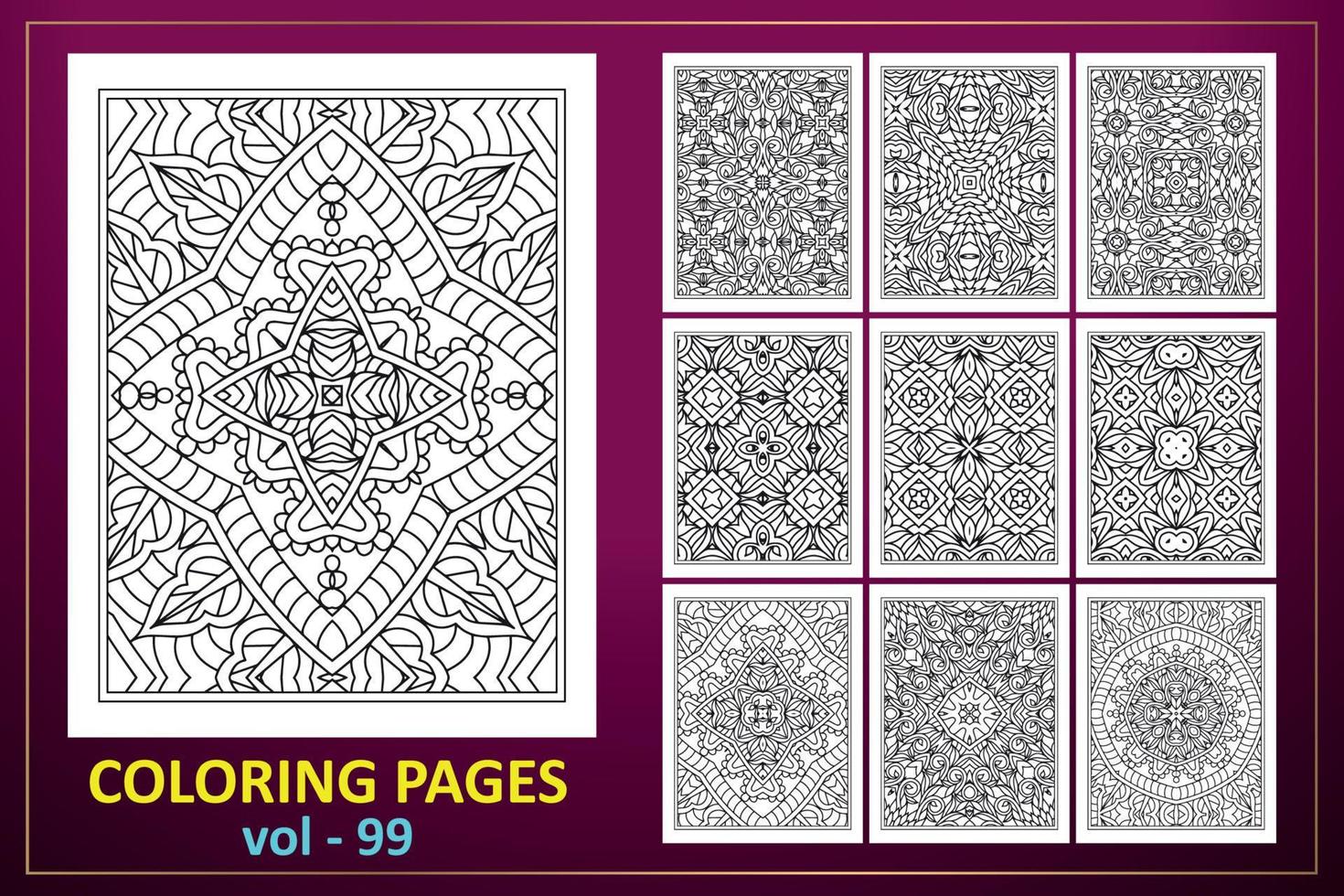 coloriage fond de mandala. modèle de livre de coloriage noir et blanc. vecteur