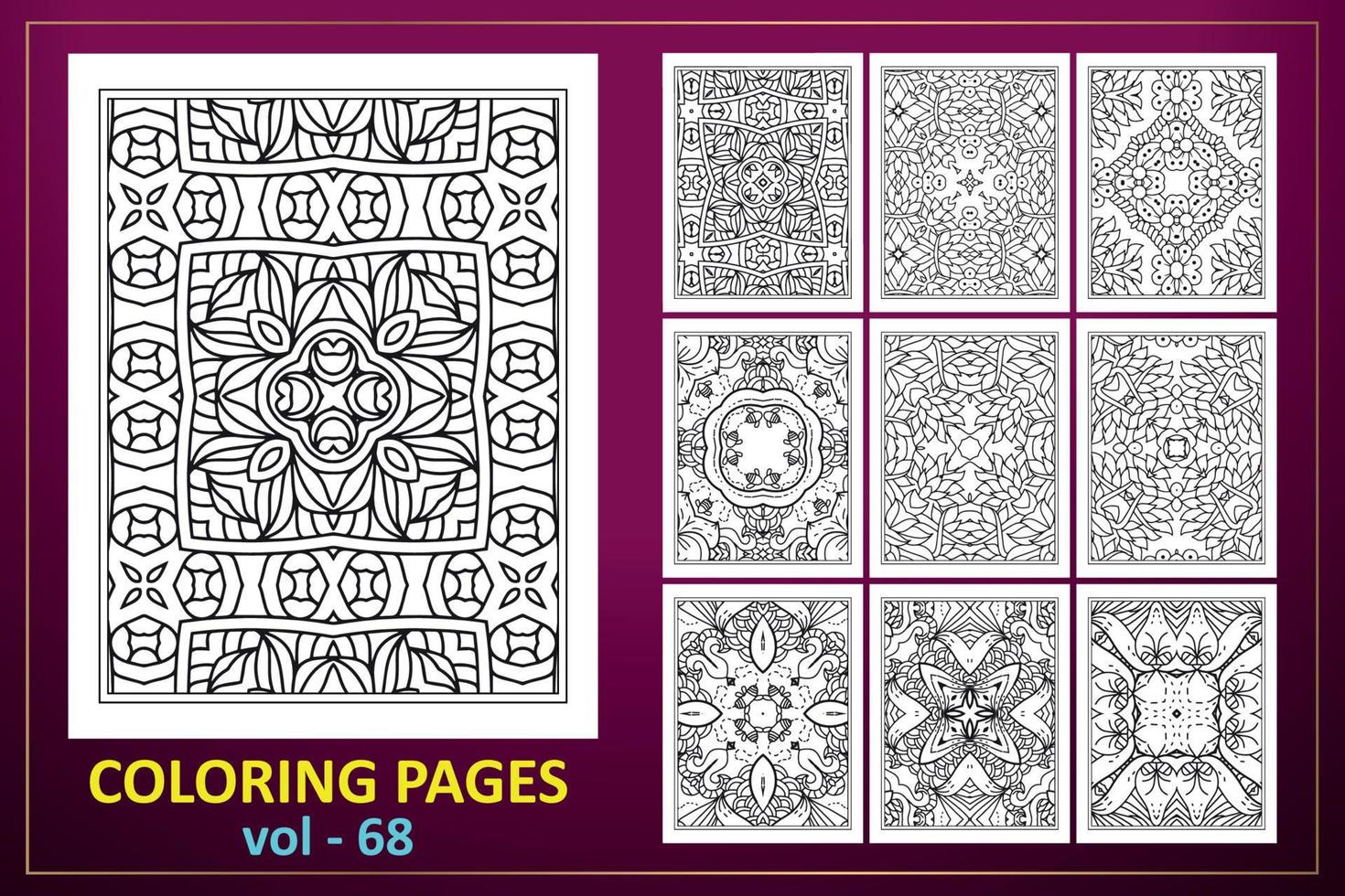 coloriage fond de mandala. modèle de livre de coloriage noir et blanc. vecteur