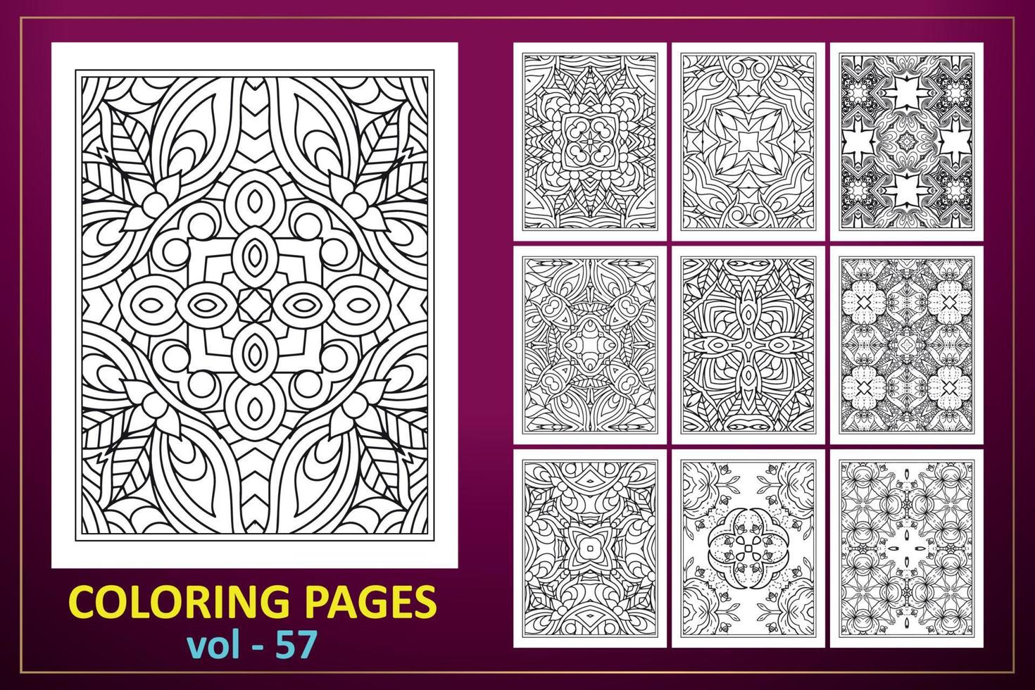 coloriage fond de mandala. modèle de livre de coloriage noir et blanc. vecteur