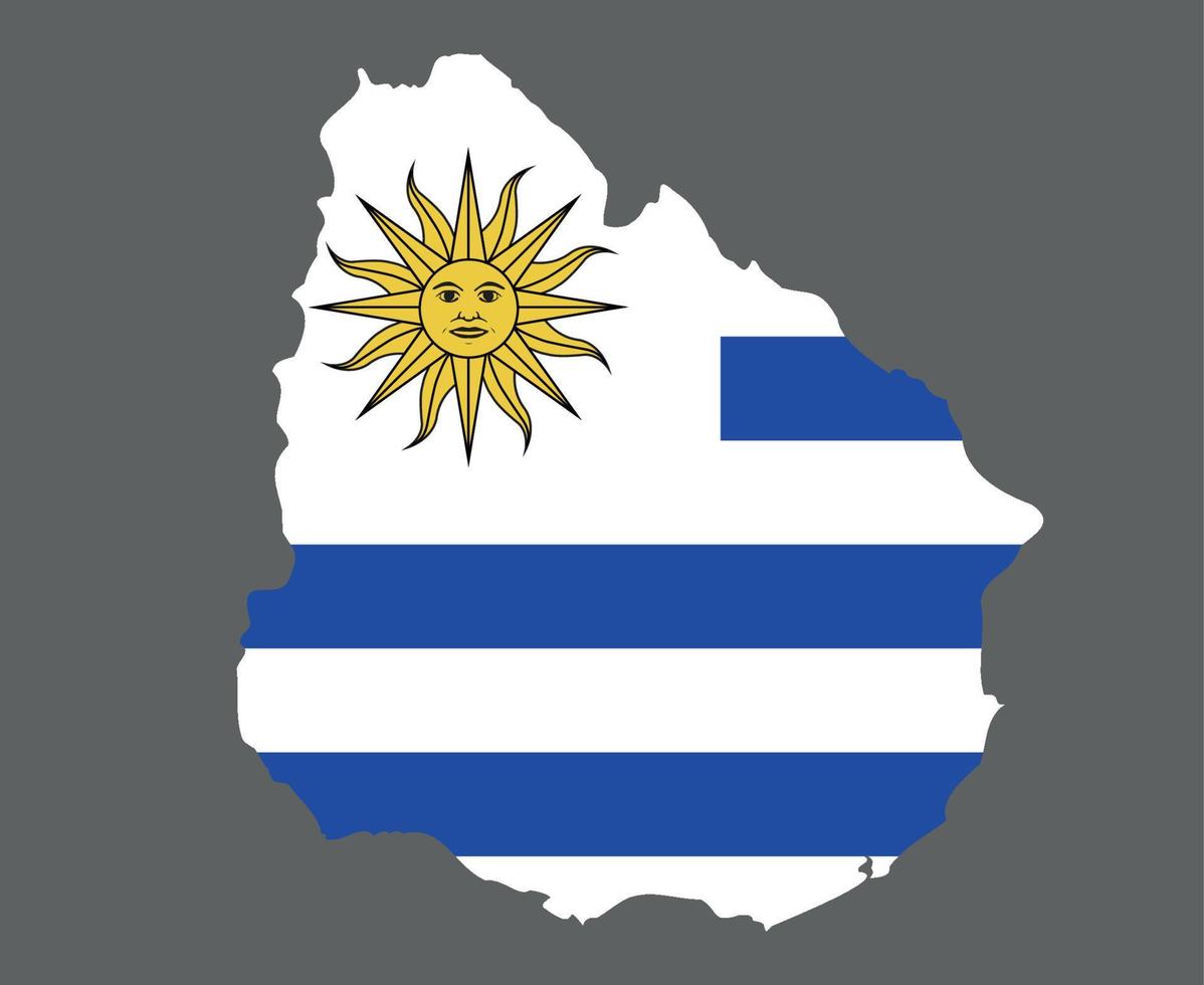 drapeau uruguay national américain emblème latin carte icône illustration vectorielle élément de conception abstraite vecteur