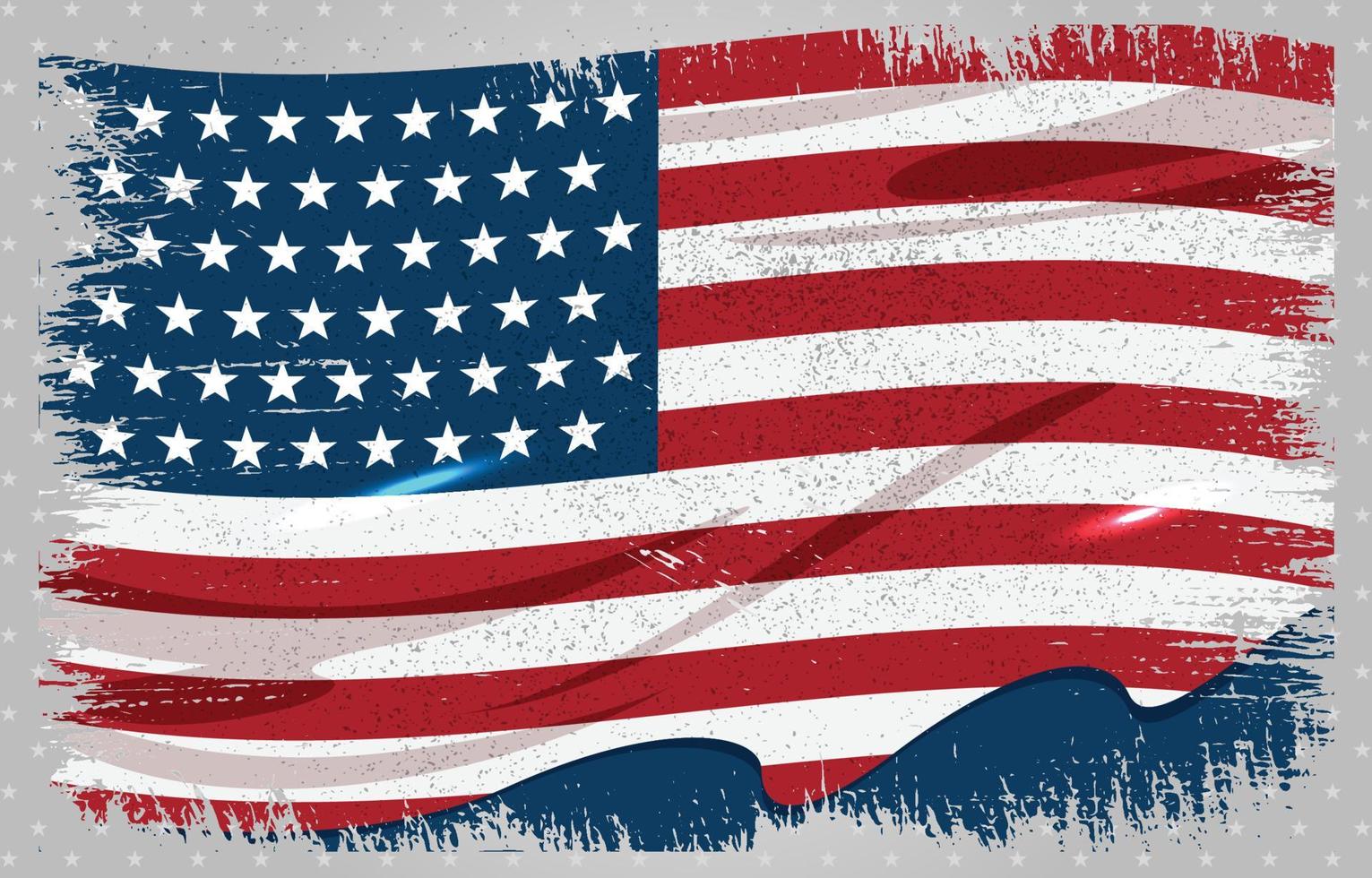 drapeau des états-unis d'amérique avec texture grunge rugueuse en détresse vecteur