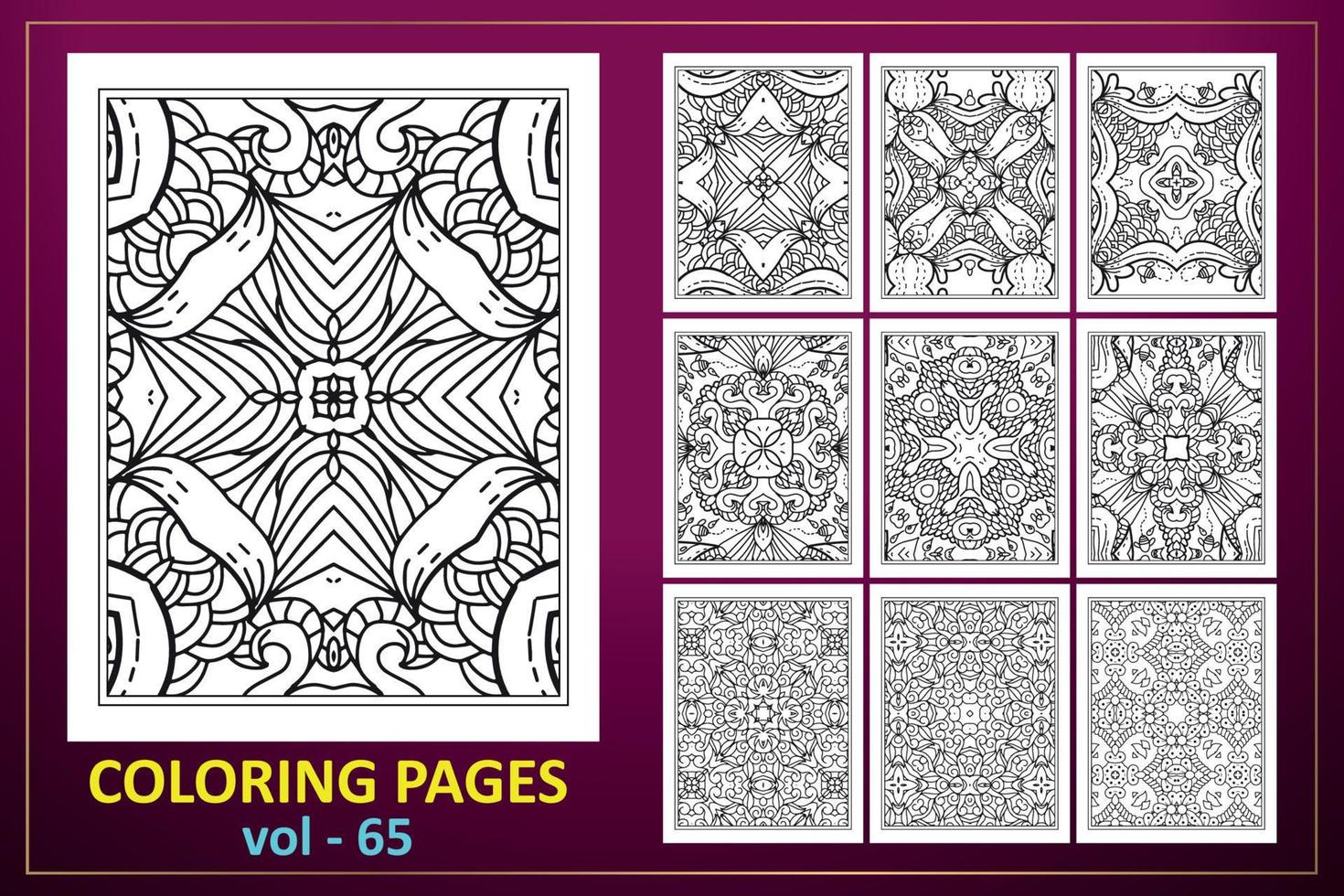 coloriage fond de mandala. modèle de livre de coloriage noir et blanc. vecteur