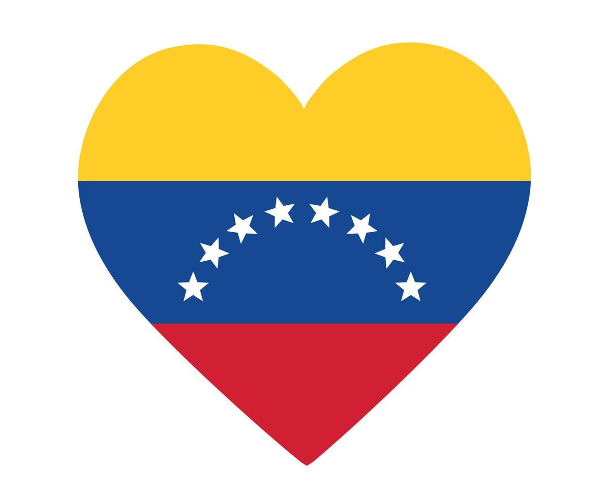 drapeau du venezuela emblème national américain latin coeur icône illustration vectorielle élément de conception abstraite vecteur