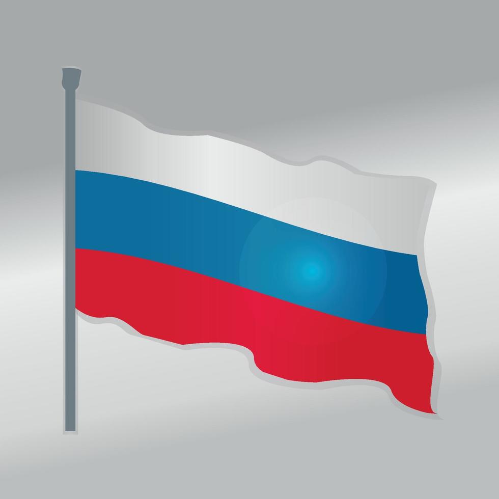 pays du drapeau russe avec vecteur 3d pôle