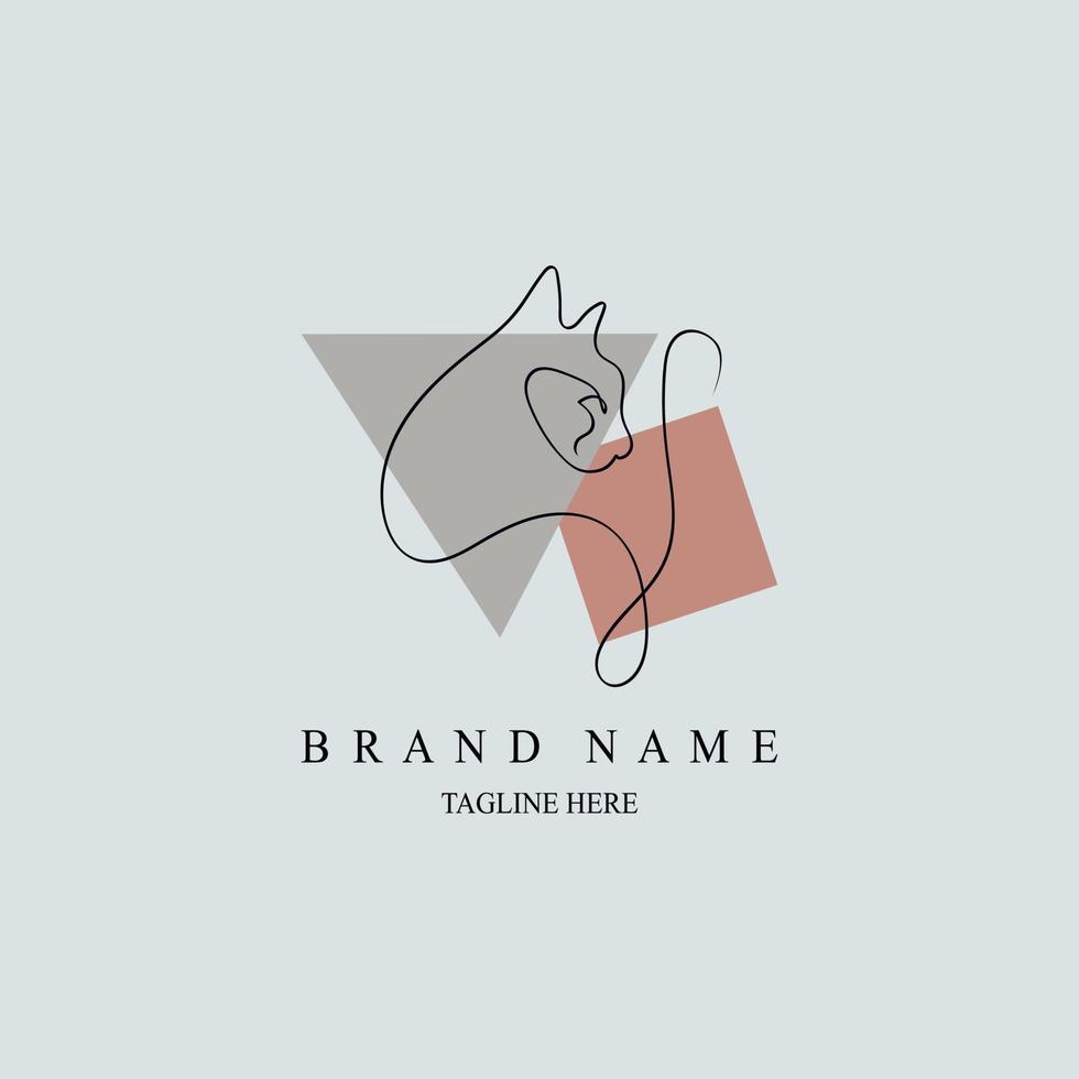 conception de modèle de logo de style de ligne de chat pour la marque ou l'entreprise et autre vecteur