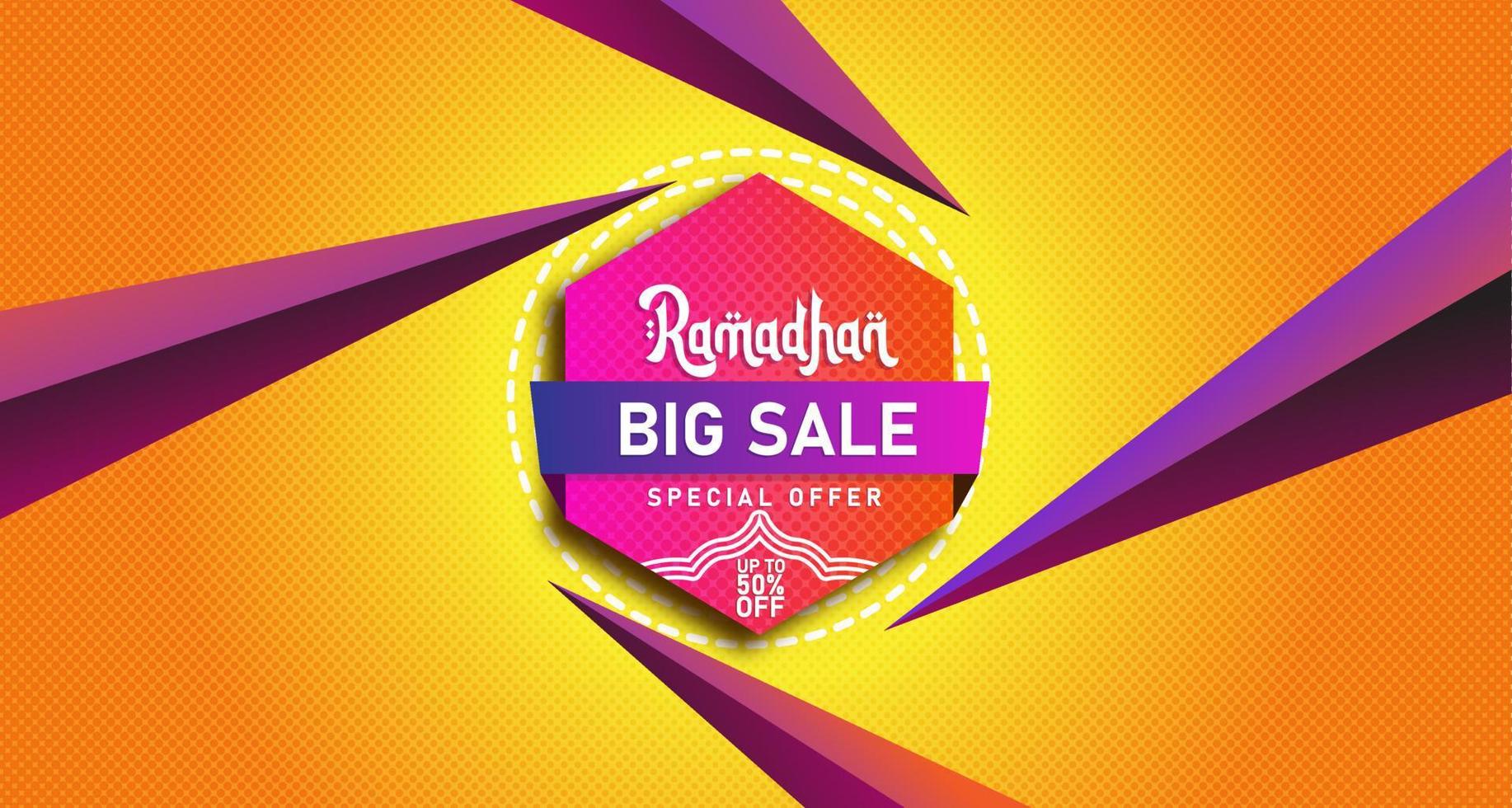 grande vente spéciale pour le ramadhan, autocollants grande vente du ramadhan, vente flash, vecteur de bannière, super vente couleur orange du ramadhan