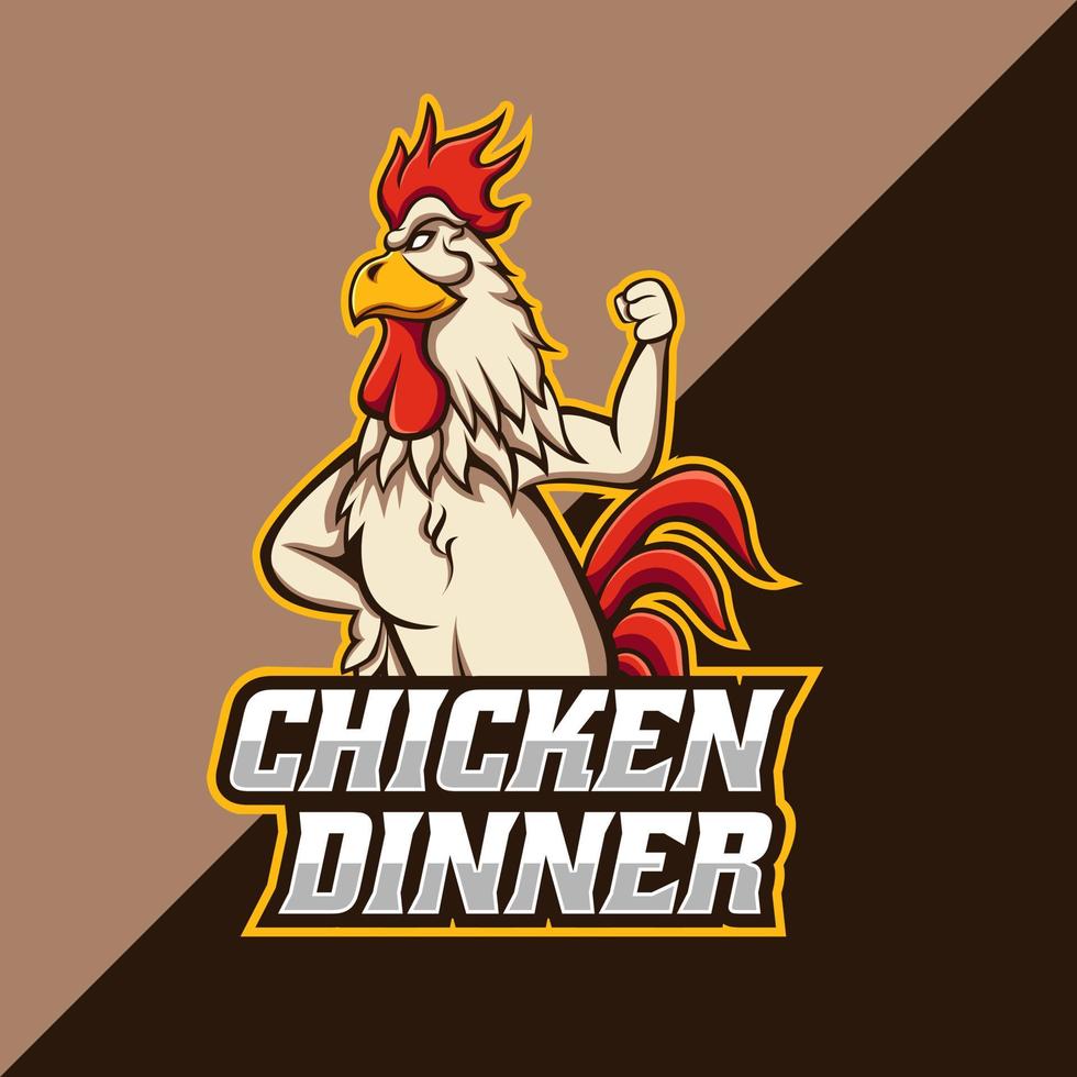 personnage de dessin animé de logo de poulet. illustration de logo vectoriel