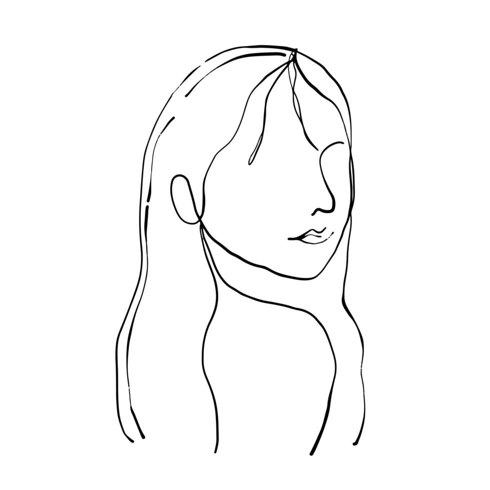 dessin au trait de visage de femme et femmes minimalistes abstraites modernes fait face au visage. différentes formes pour la décoration murale. utiliser pour les histoires de réseaux sociaux, les logos de beauté, les affiches. conception de vecteur