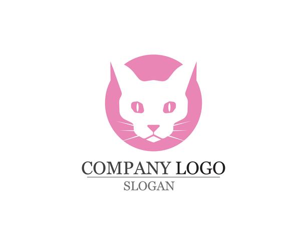 Modèle de logo vectoriel silhouettes chat et chien