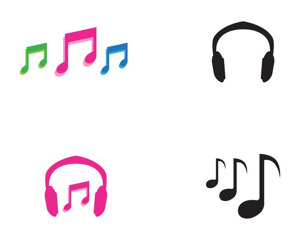 Musique jouer symboles logo et modèle d&#39;icônes, vecteur
