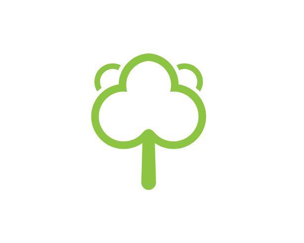 Modèle de logo vectoriel arbre carte d&#39;identité verte