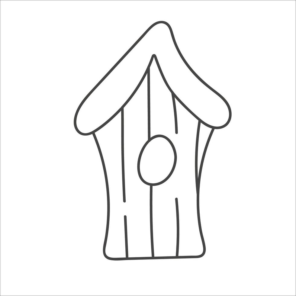 nichoir mignon en bois. symbole de printemps, illustration vectorielle de logo vecteur