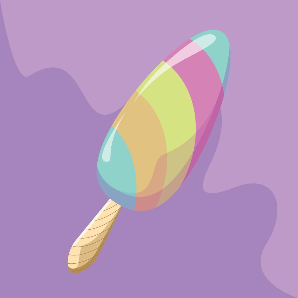 savoureux bâtonnet de crème glacée au goût de chewing-gum. illustration vectorielle gratuite vecteur