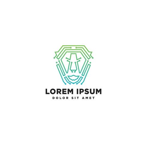 lion ligne logo modèle vector illustration icône élément isolé