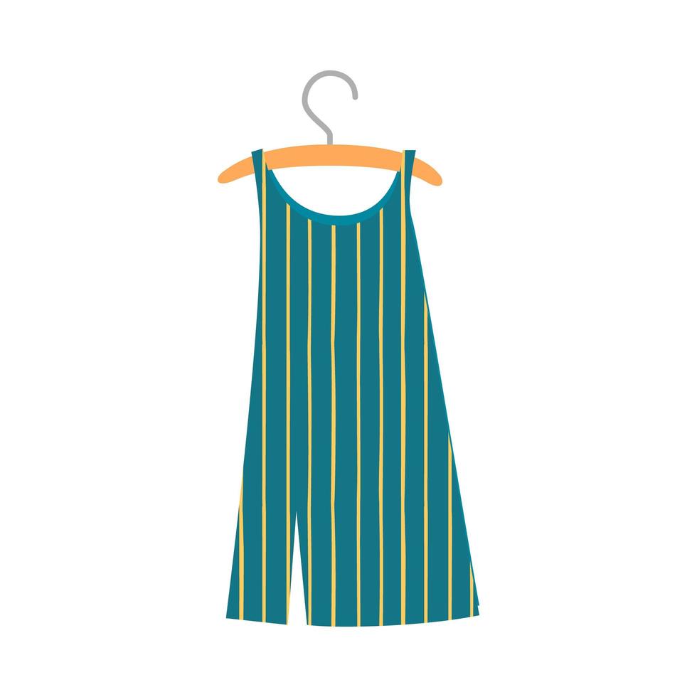 robe d'été, robe tendance femme avec des lignes jaunes abstraites. illustration vectorielle. isolé sur un blanc vecteur