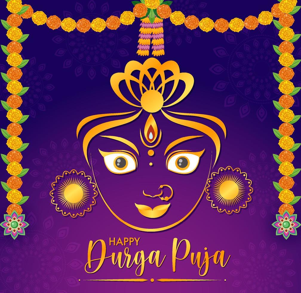 joyeux jour de l'événement durga puja vecteur