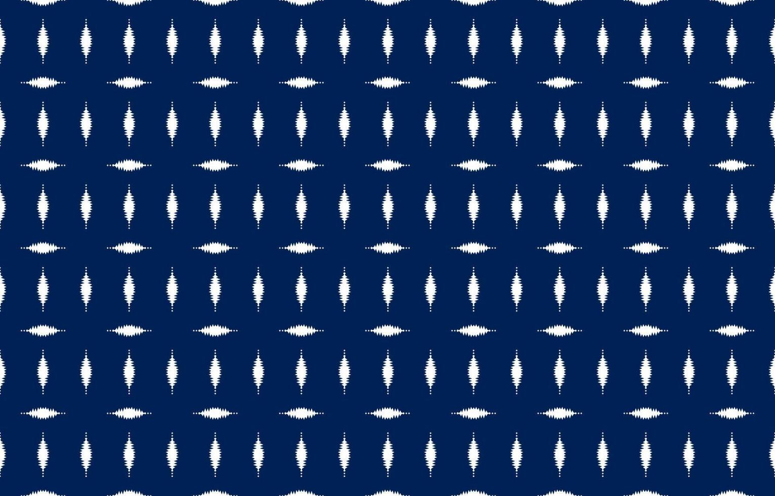 fond bleu de conception ethnique ikat blanc. motif ikat de losange sans couture dans l'art damassé abstrait de broderie tribale et folklorique. impression d'ornement. conception pour tapis, vêtements, emballage, tissu, mode. vecteur