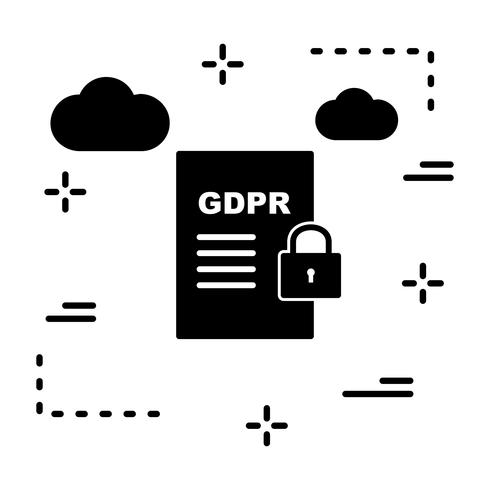 Icône de document de sécurité Vector GDPR