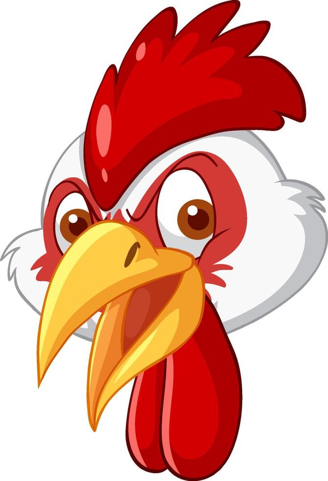 une tête de poulet en style cartoon vecteur