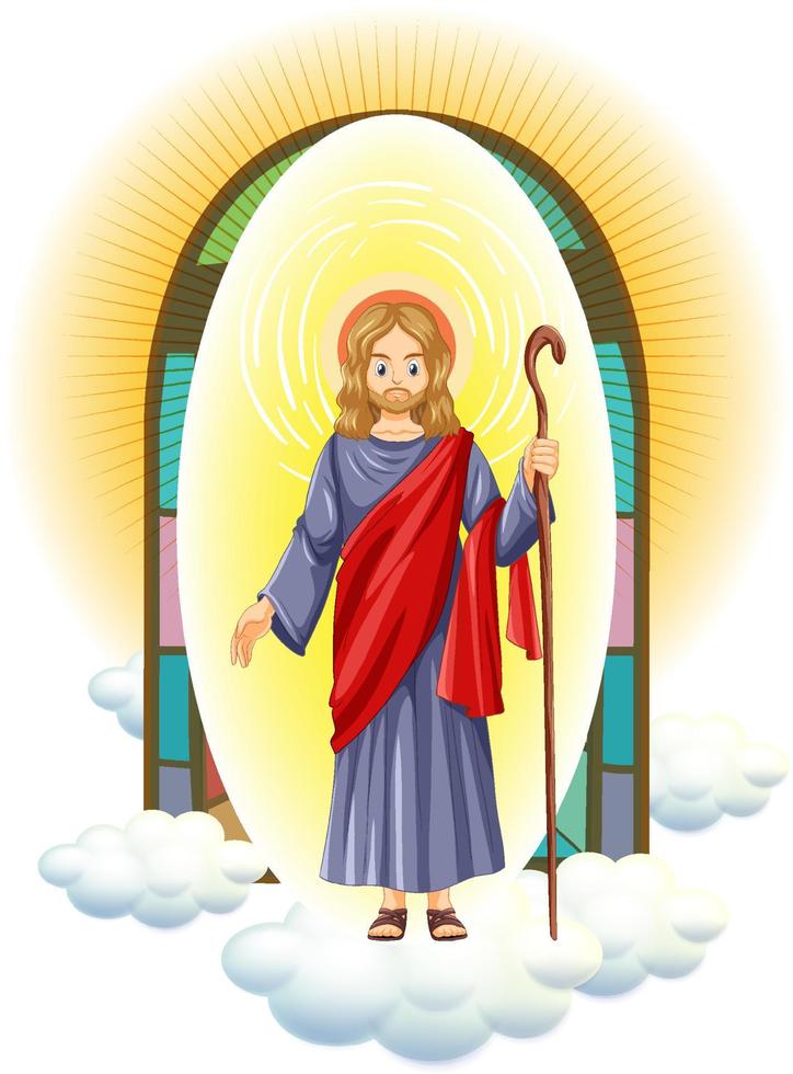 personnage de jésus christ en style cartoon vecteur