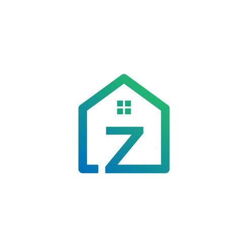 lettre z architecte, maison, modèle de logo créatif de construction vecteur