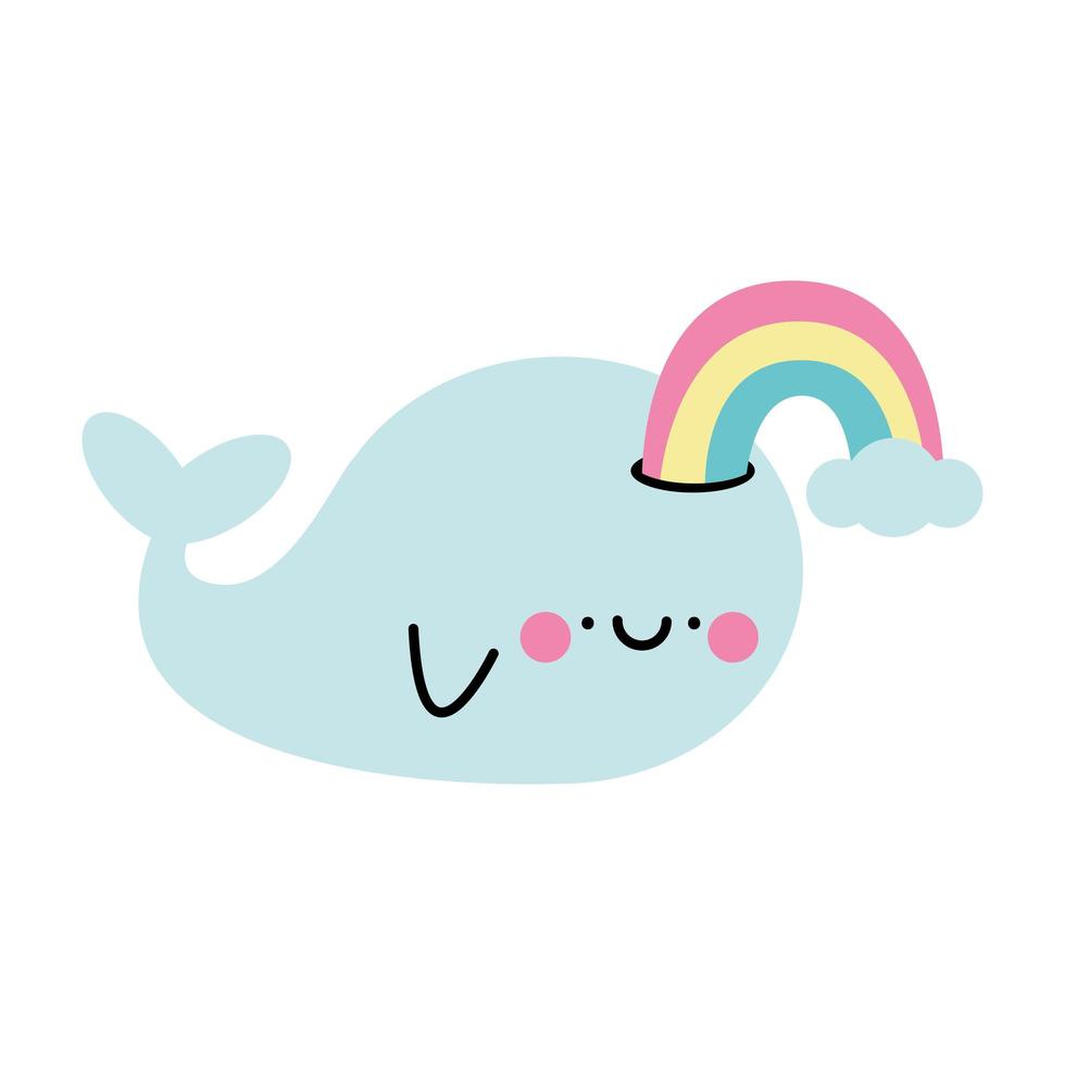 baleine mignonne kawaii vecteur