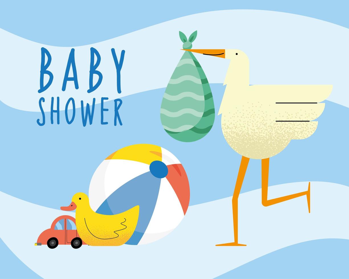 affiche de douche de bébé vecteur