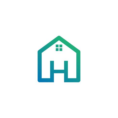 lettre h architecte, maison, modèle de logo créatif de construction vecteur