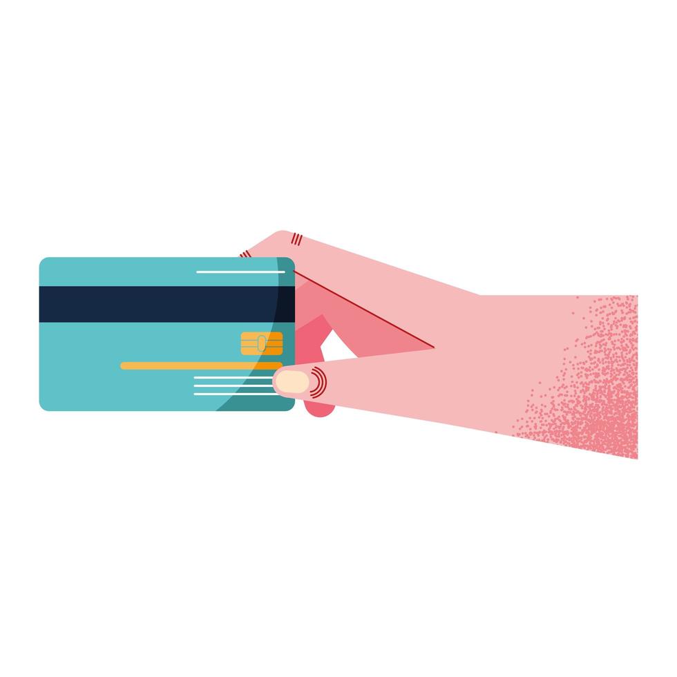 main avec carte de crédit vecteur