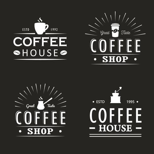 Ensemble de modèles de logo de café vintage, insignes et éléments de conception. Collection de logotypes pour café, café, restaurant. Illustration vectorielle Style hipster et rétro. vecteur