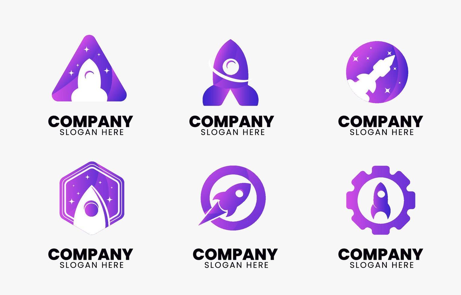 concept de logo de gradient d'entreprise de fusées vecteur