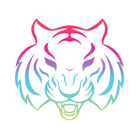 Icône de tigre isolé sur fond blanc. Modèle de logo de tigre, conception de tatouage, impression de t-shirt. vecteur