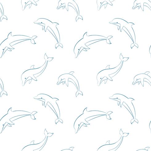 Modèle sans couture de vecteur avec les dauphins.