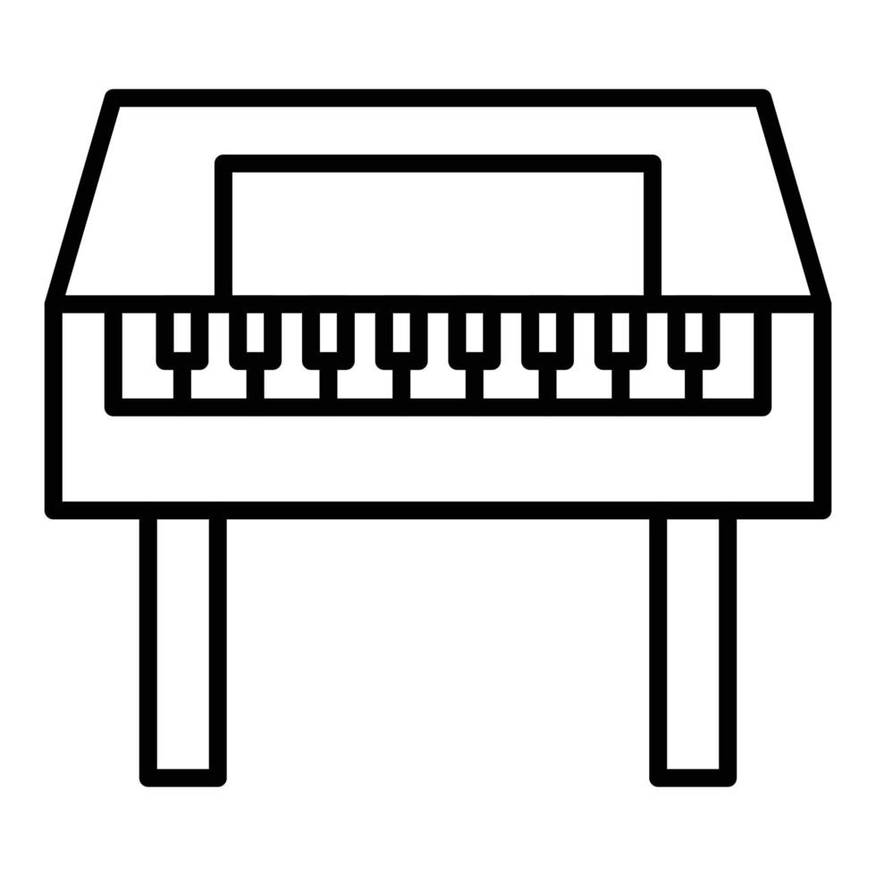 icône de ligne de piano en bois vecteur