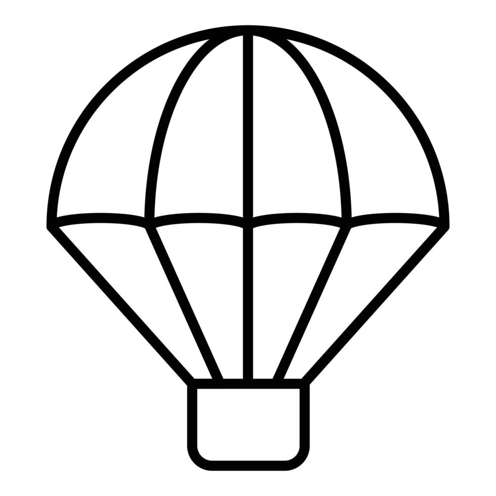 icône de ligne de parachute de l'armée vecteur