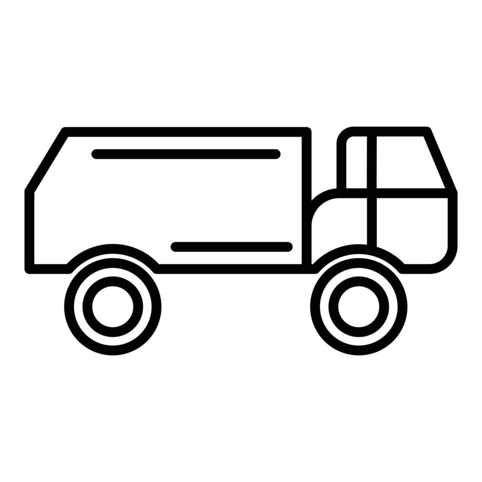 icône de ligne de camion militaire vecteur