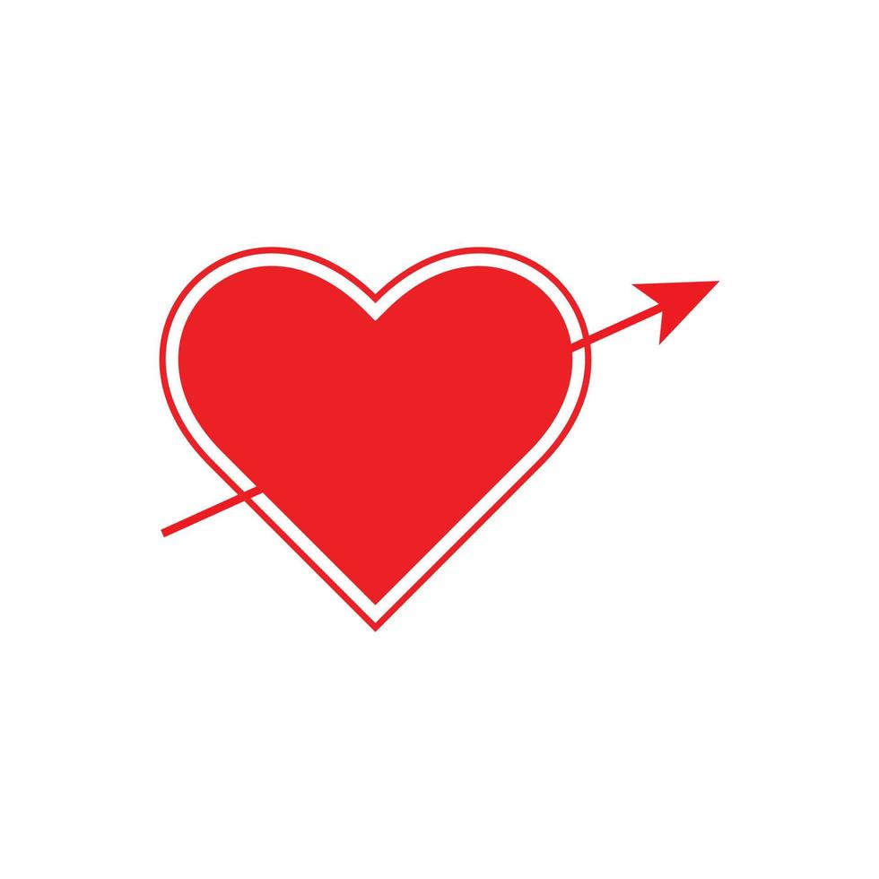 logo d'amour avec flèche. vecteur