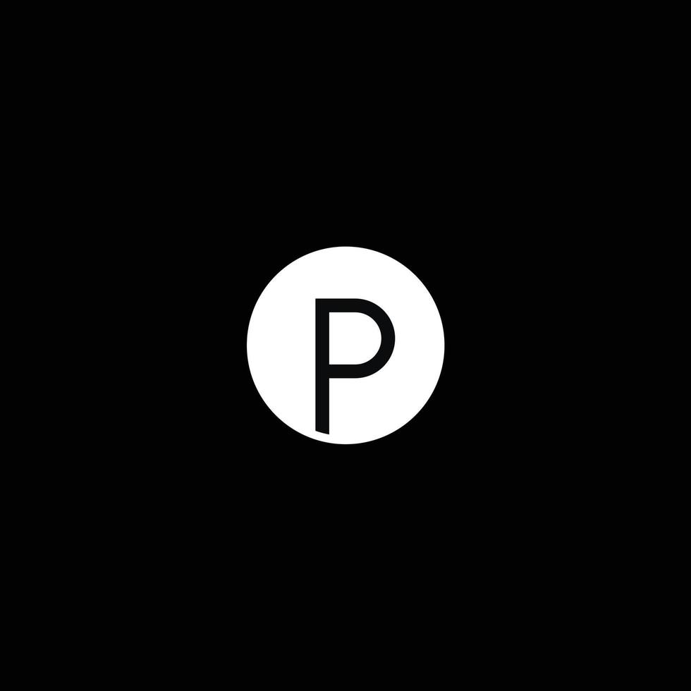 logo lettre p avec forme de cercle vecteur