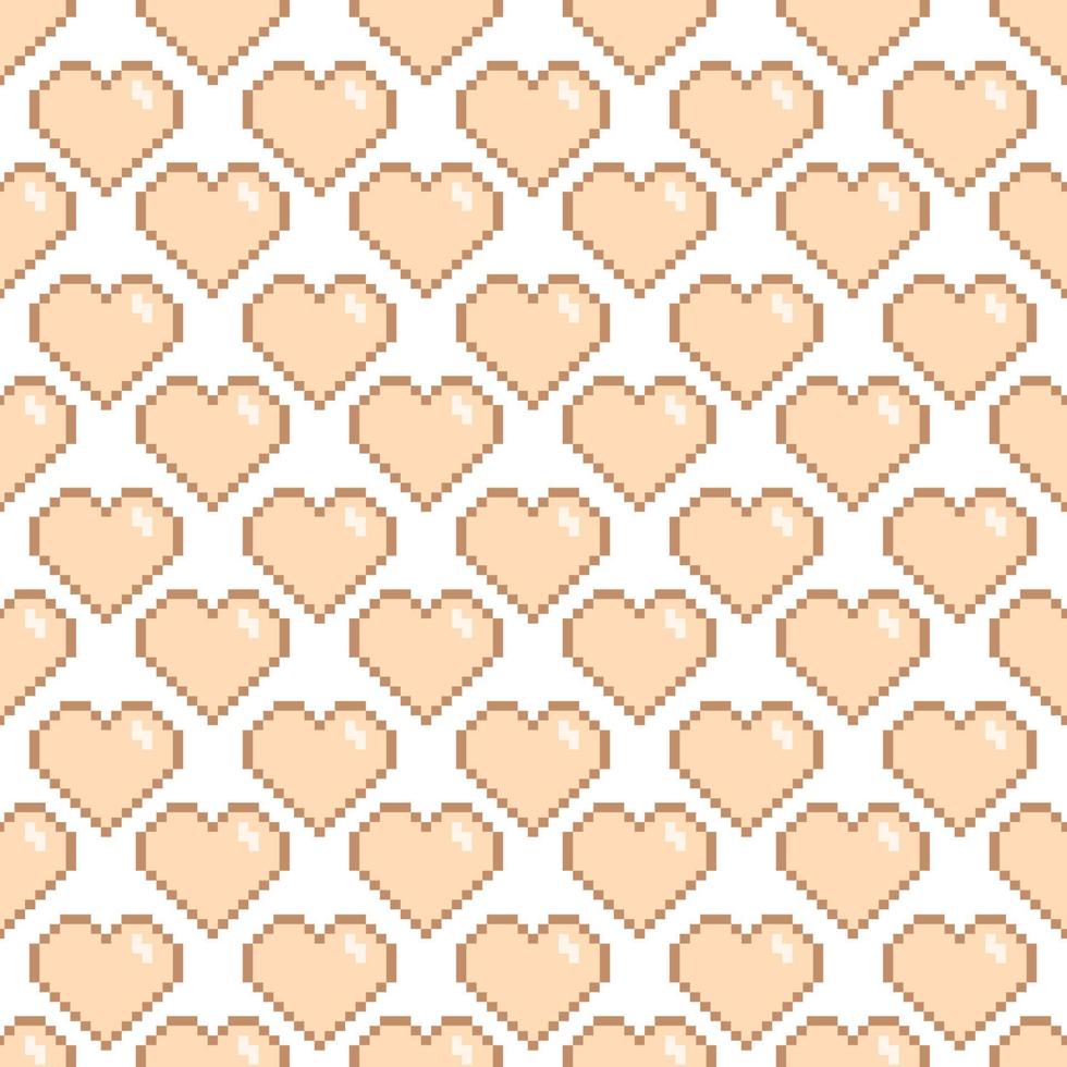 modèle sans couture de vecteur de coeurs. fond de pixels. amour. La Saint-Valentin.