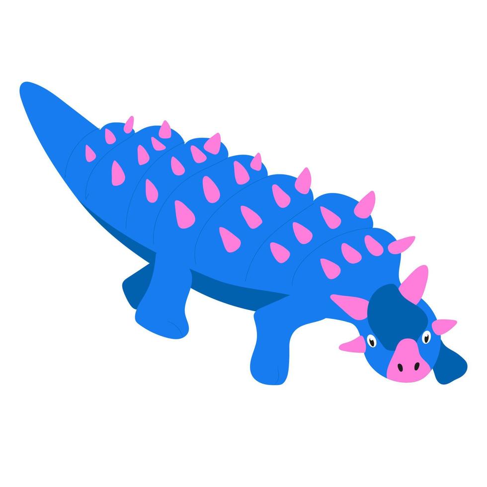 mignon dinosaure dessiné à la main pour la mode des enfants, le textile, les affiches, les bannières. bleu. rose. illustration vectorielle vecteur