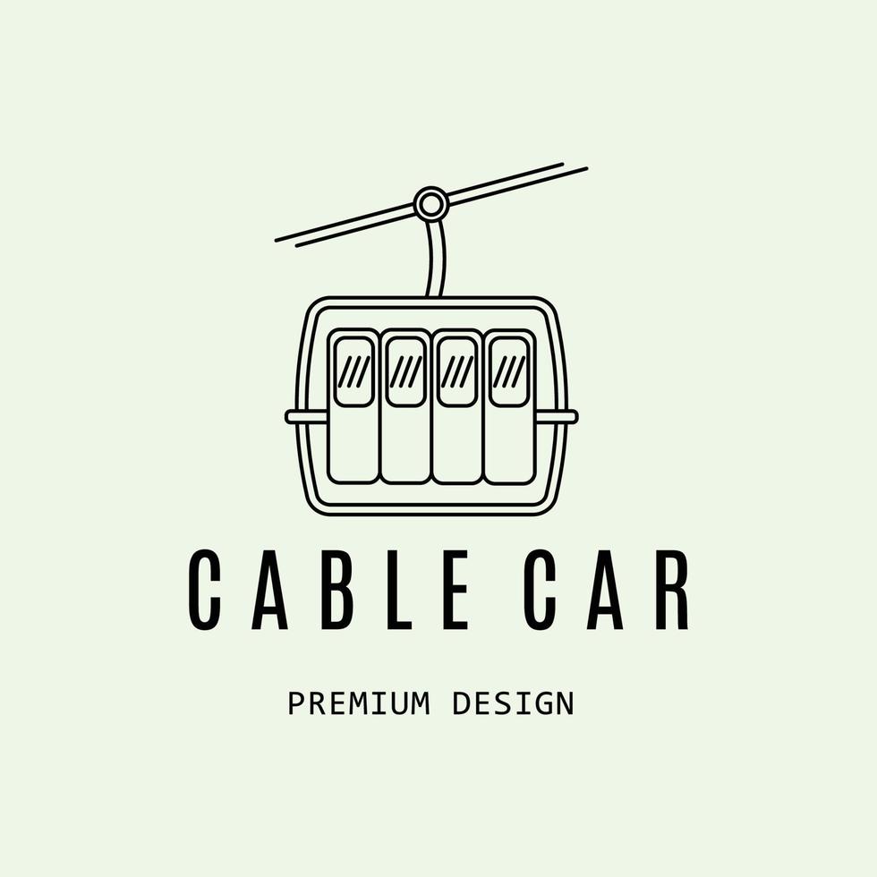 téléphérique logo icône design illustration vectorielle minimaliste pour voyager vecteur
