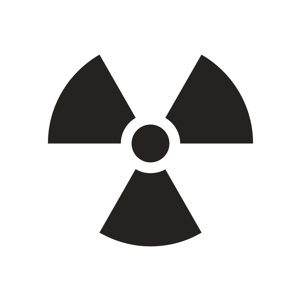 illustration du symbole de danger radioactif, nucléaire. icônes solides. vecteur