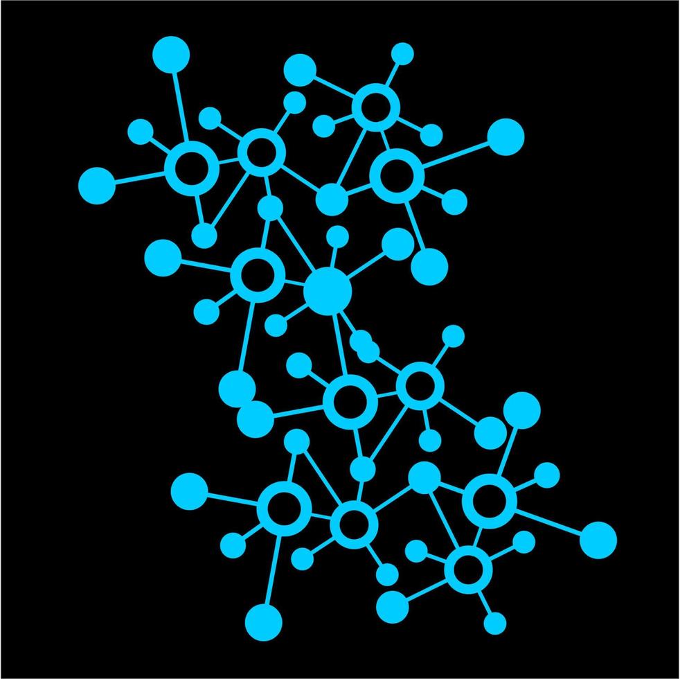 illustration de connexion réseau moléculaire ou numérique et fond d'écran vecteur