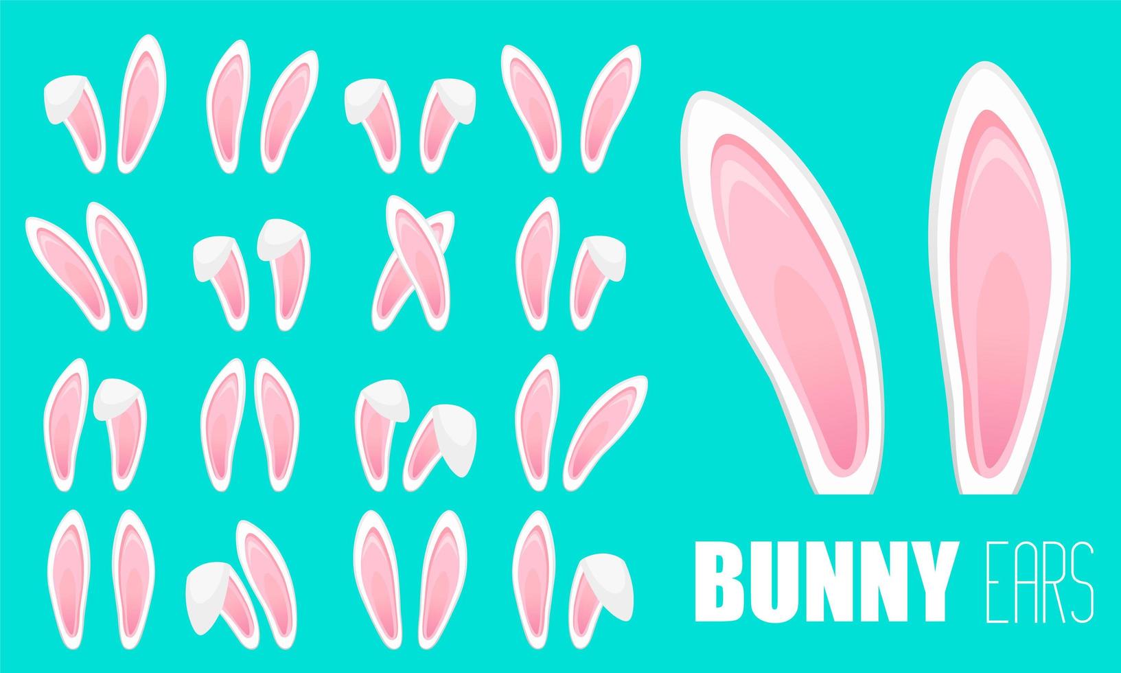 collection d'oreilles de lapin pour pâques. ensemble de masques isolés sur blanc. illustration vectorielle vecteur