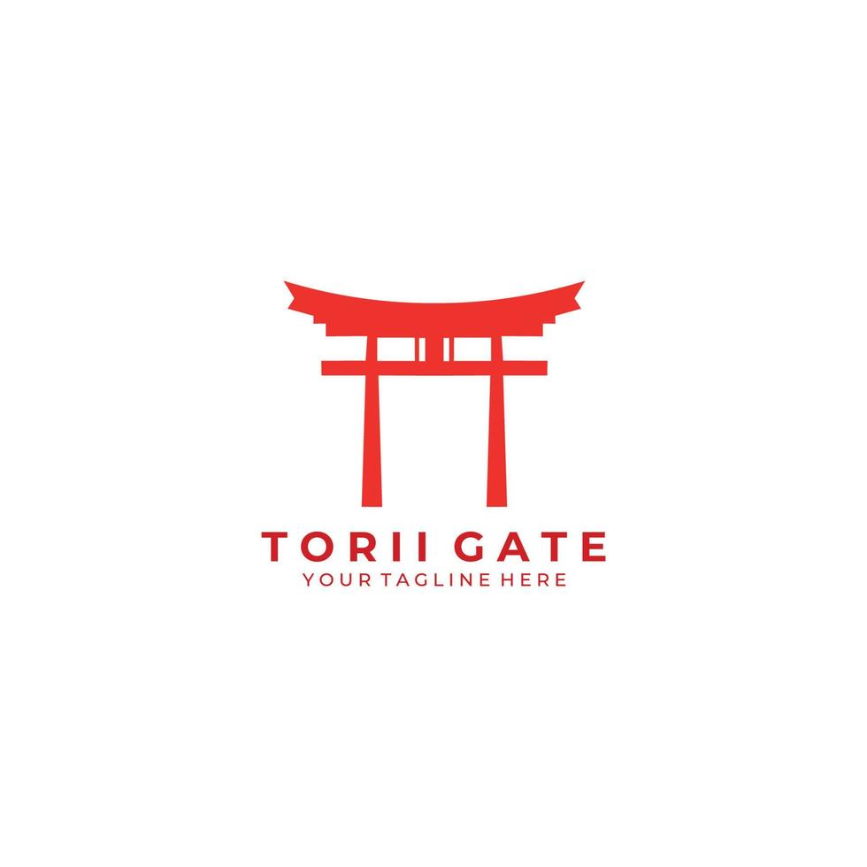 porte torii logo art icône vecteur illustration conception architecture culture traditionnel japonais voyage tokyo