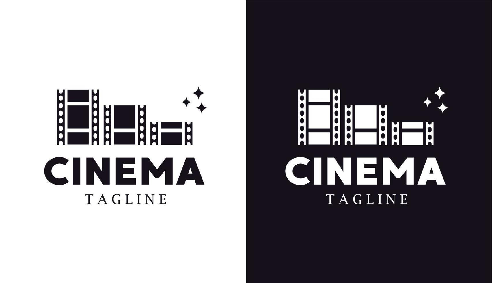 silhouette de logo de cinéma minimaliste pour la marque et l'entreprise de films vecteur